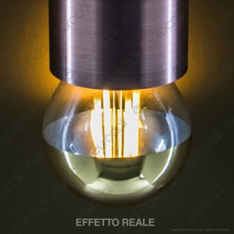 FAI Lampadina E27 Filamenti LED 4W MiniGlobo G45 con Calotta Dorata