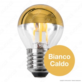 FAI Lampadina E27 Filamenti LED 4W MiniGlobo G45 con Calotta Dorata