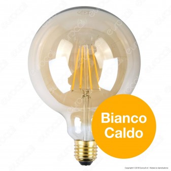 Bot Lighting Lampadina LED E27 7W Globo G125 Filamento Ambrata - mod.