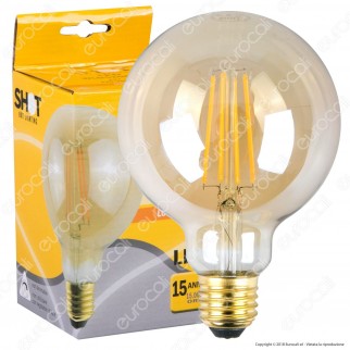 Bot Lighting Lampadina LED E27 7W Globo G95 Filamento Ambrata - mod.