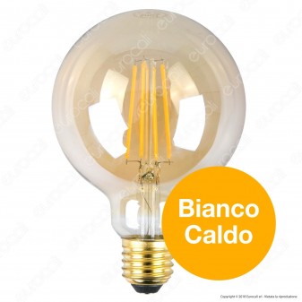 Bot Lighting Lampadina LED E27 7W Globo G95 Filamento Ambrata - mod.