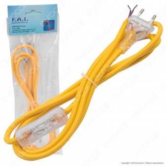 FAI Cavo di Alimentazione Bipolare in Corda con Interruttore e Spina