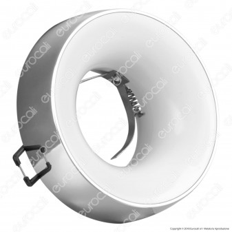 Kanlux ELNIS L Portafaretto Rotondo da Incasso Colore Cromo e Bianco