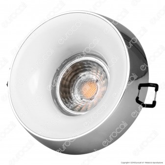 Kanlux ELNIS L Portafaretto Rotondo da Incasso Colore Cromo e Bianco