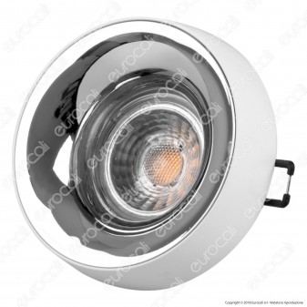 Kanlux ELNIS L Portafaretto Rotondo da Incasso Colore Bianco e Cromo