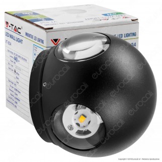 V-Tac VT-834 Lampada da Muro Wall Light LED 4W Forma Sferica Colore
