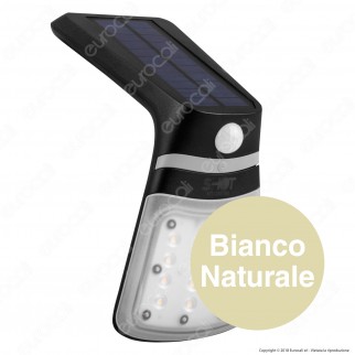Bot Lighting Shot Lampada da Muro LED 2W con Pannello Solare e Sensore - mod. YUMA2N