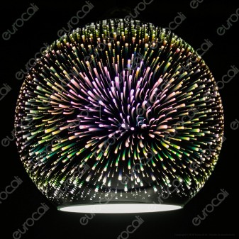 V-Tac VT-7256 Lampadario a Sospensione in Vetro Effetto 3D con Portalampada per Lampadine E27 - SKU 40131