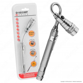 Velamp Lampada da Ispezione LED Torcia Allungabile a Batteria Colore