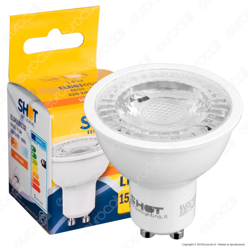 Bot Lighting Shot Lampadina LED GU10 4,8W Faretto Spotlight 36° -