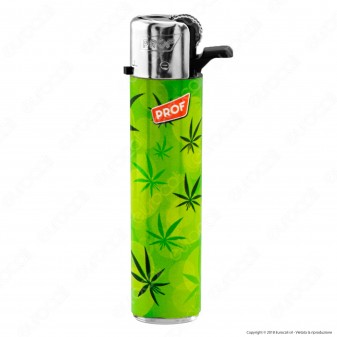 Prof Round Flint Accendino Maxi Fantasia Leaves - Serie di 5 Accendini