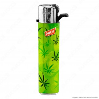 Prof Round Flint Accendino Maxi Fantasia Leaves - Serie di 5 Accendini