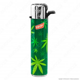 Prof Round Flint Accendino Maxi Fantasia Leaves - Serie di 5 Accendini