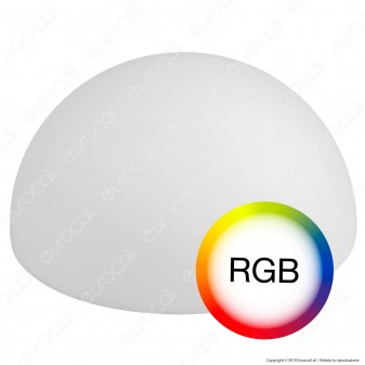 V-Tac VT-7809 Semi Sfera Multicolor LED RGB 6W Ricaricabile con Telecomando IP54 - SKU 40221