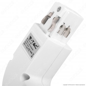 V-Tac Connettore L a 4 Poli Colore Bianco per Track Light - SKU 3529