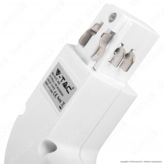 V-Tac Connettore L a 4 Poli Colore Bianco per Track Light - SKU 3529