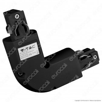 V-Tac Connettore L a 4 Poli Colore Nero per Track Light - SKU 3528