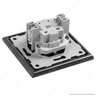 V-Tac VT-5711 Presa a Incasso Singola Schuko Colore Nero Rivestimento in Vetro - SKU 8399