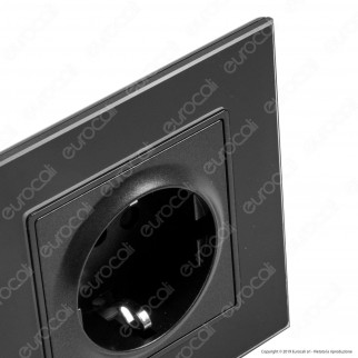 V-Tac VT-5711 Presa a Incasso Singola Schuko Colore Nero Rivestimento in Vetro - SKU 8399