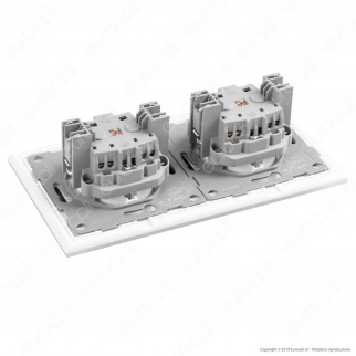 V-Tac VT-5811 Presa a Incasso Doppia Schuko Colore Bianco Rivestimento in Vetro - SKU 8402