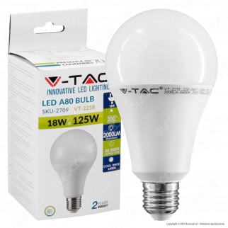 V-Tac VT-2218 Lampadina LED E27 18W Bulb A80 - SKU 2707 / 2708 / 2709