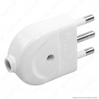 V-Tac Spina Singola 16A con Uscita Cavo Dritta Colore Bianco - SKU 8718