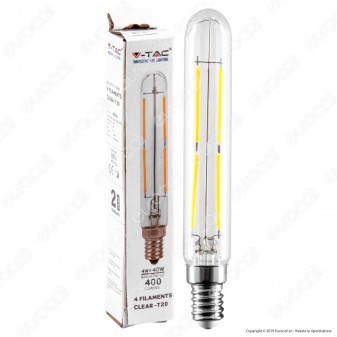 V-Tac VT-2204 Lampadina LED E14 4W Tubolare 4 Filamenti - SKU 2701 /