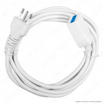 V-Tac Cavo Prolunga Spina e Presa Italiane 3 metri 10A Colore Bianco - SKU 8729