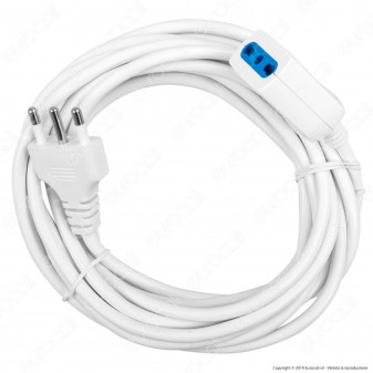 V-Tac Cavo Prolunga Spina e Presa Italiane 5 metri 16A Colore Bianco - SKU 8732