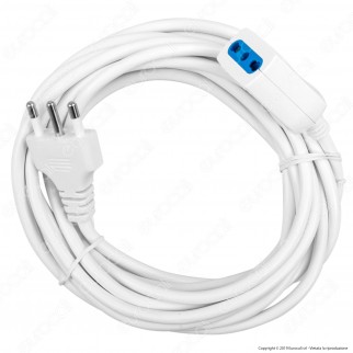 V-Tac Cavo Prolunga Spina e Presa Italiane 5 metri 16A Colore Bianco - SKU 8732