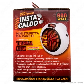 Intergross Insta Caldo Mini Stufetta da Parete con Telecomando