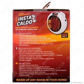 Intergross Insta Caldo Mini Stufetta da Parete con Telecomando