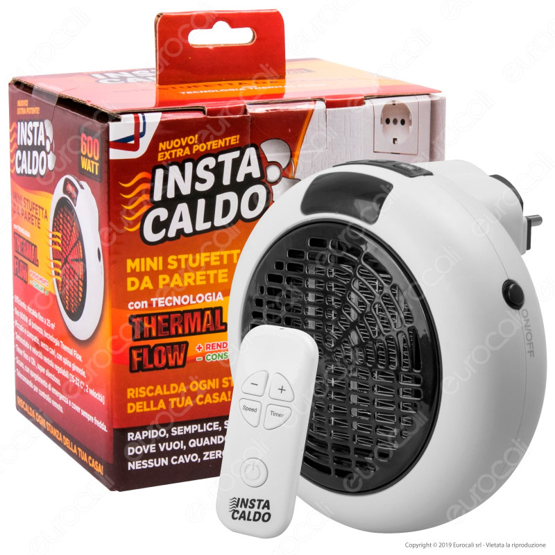 Intergross Insta Caldo Mini Stufetta da Parete con Telecomando