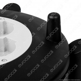 V-Tac Prolunga Avvolgicavo Spina 16A e 4 Prese 10/16A Bipasso/Schuko Colore Nero 10 metri - SKU 8701