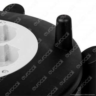 V-Tac Prolunga Avvolgicavo Spina 16A e 4 Prese 10/16A Bipasso/Schuko Colore Nero 10 metri - SKU 8701