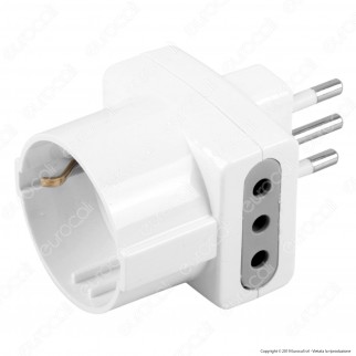 V-Tac Multipresa Adattatore Triplo con Schuko Colore Bianco - SKU 8723