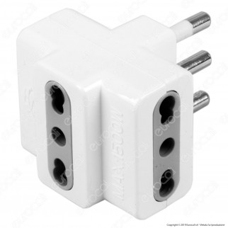 V-Tac Multipresa Adattatore Triplo con Spina 16A - SKU 8722