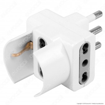 V-Tac Multipresa Adattatore Triplo con Schuko Colore Bianco - SKU 8724