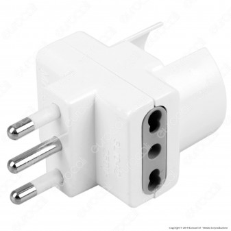 V-Tac Multipresa Adattatore Triplo con Schuko Colore Bianco - SKU 8724