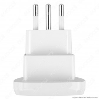 V-Tac Adattatore Singolo Universale Spina 10A Colore Bianco - SKU 8747
