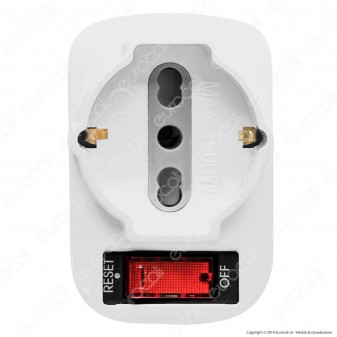 V-Tac Multipresa Adattatore Triplo Colore Bianco con Protezione Ripristinabile e Spina Rotante - SKU 8744