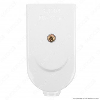 V-Tac Presa Singola 10A con Uscita Cavo Dritta Colore Bianco - SKU 8727