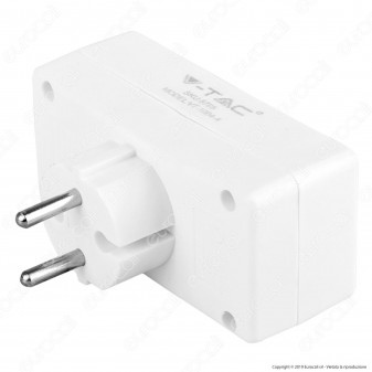 V-Tac VT-1004 Multipresa Adattatore Quadruplo 4x2,5A Colore Bianco - SKU 8785
