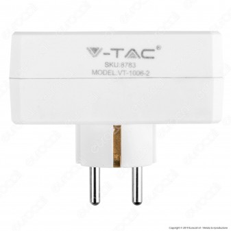 V-Tac VT-1006 Multipresa Adattatore Doppio Colore Bianco - SKU 8783
