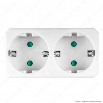 V-Tac VT-1006 Multipresa Adattatore Doppio Colore Bianco - SKU 8783