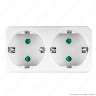 V-Tac VT-1006 Multipresa Adattatore Doppio Colore Bianco - SKU 8783