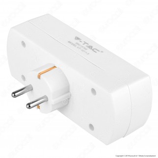 V-Tac VT-1011 Multipresa Adattatore Triplo Colore Bianco - SKU 8789