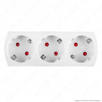 V-Tac VT-1011 Multipresa Adattatore Triplo Colore Bianco - SKU 8789