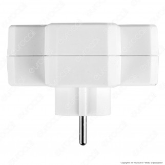 V-Tac VT-1010 Multipresa Adattatore Triplo Colore Bianco con Interruttore Luminoso - SKU 8788