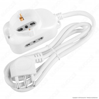 V-Tac Multipresa 3 Posti Colore Bianco - SKU 8733